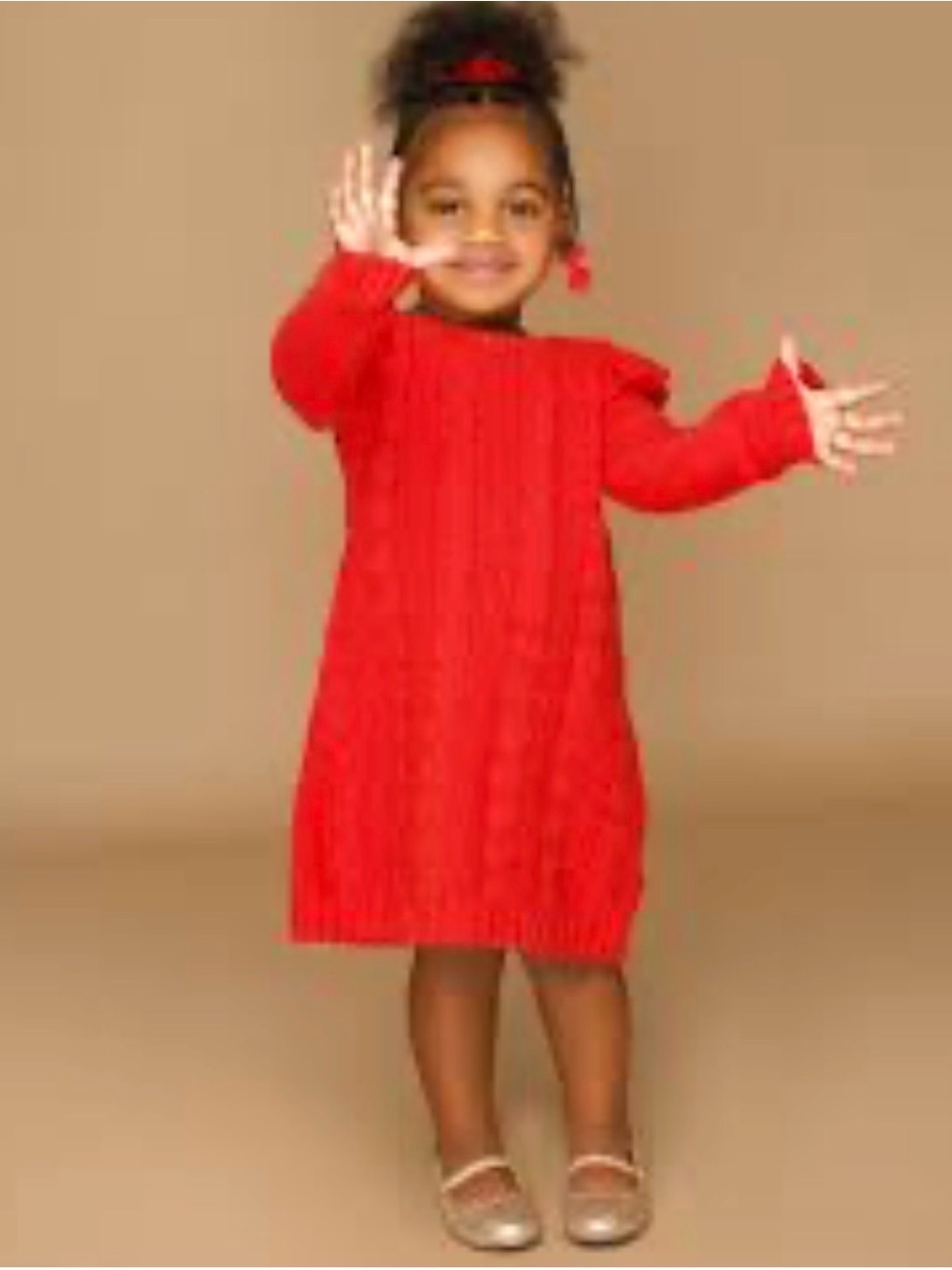 Forever 21 Girls' Red Cable Knit Sweater Dress
